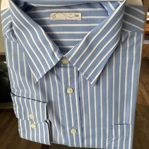 Men’s blue and white striped shirt